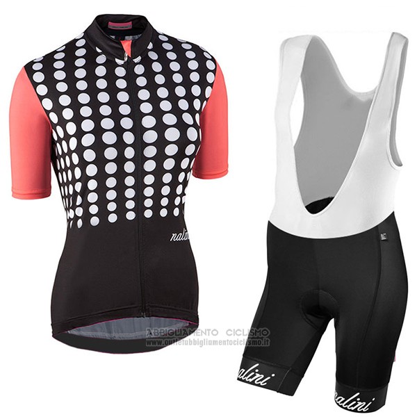 2017 Abbigliamento Ciclismo Donne Nalini Optical Nero e Arancione Manica Corta e Salopette