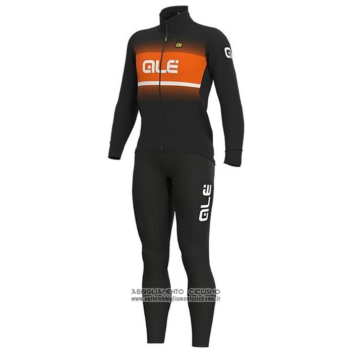 2020 Abbigliamento Ciclismo ALE Arancione Nero Manica Lunga e Salopette