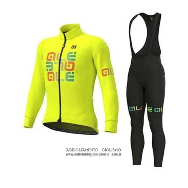 2020 Abbigliamento Ciclismo ALE Giallo Verde Manica Lunga e Salopette