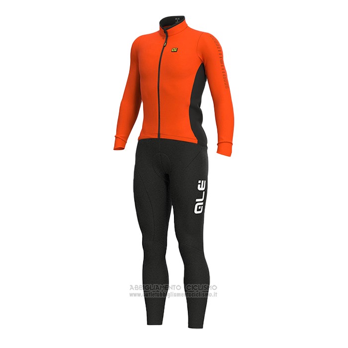 2021 Abbigliamento Ciclismo ALE Arancione Manica Lunga e Salopette(2)