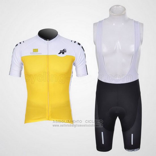 2011 Abbigliamento Ciclismo Assos Bianco e Giallo Manica Corta e Salopette