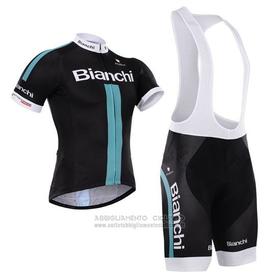2015 Abbigliamento Ciclismo Bardiani Nero e Blu Manica Corta e Salopette