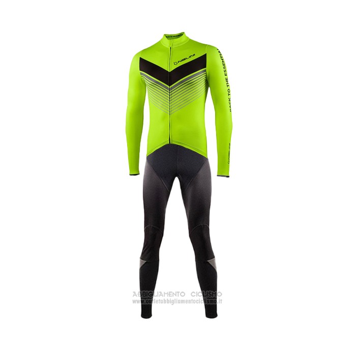 2021 Abbigliamento Ciclismo Nalini Verde Manica Lunga e Salopette