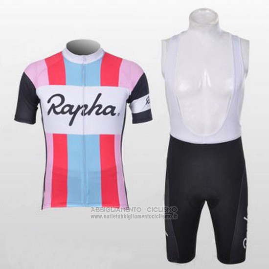 2012 Abbigliamento Ciclismo Rapha Rosso e Bianco Manica Corta e Salopette