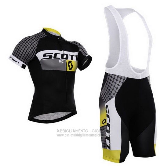 2015 Abbigliamento Ciclismo Scott Bianco e Nero Manica Corta e Salopette