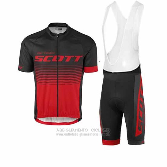 2017 Abbigliamento Scott Nero e Rosso Manica Corta e Salopette