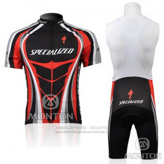 2010 Abbigliamento Ciclismo Specialized Rosso e Nero Manica Corta e Salopette