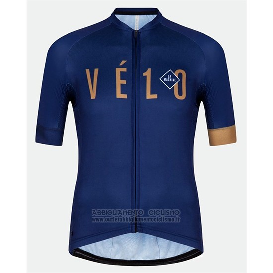 2018 Abbigliamento Ciclismo Velo Blu Arancione Manica Corta e Salopette