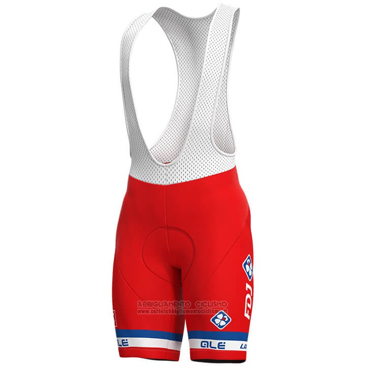 2018 Abbigliamento Ciclismo Francia Rosso Bianco Manica Corta e Salopette