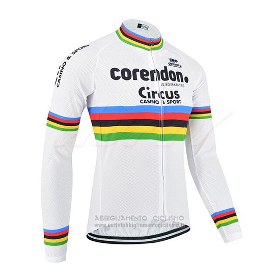 2019 Abbigliamento Ciclismo UCI Mondo Campione Corendon Circus Manica Lunga e Salopette